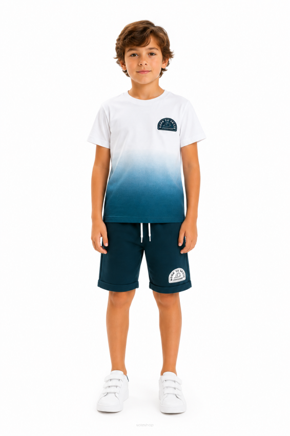 Komplet chłopięcy T-shirt + spodenki BORN TO SKATE/ r. 116 - 164/ model 7482/ kolory
